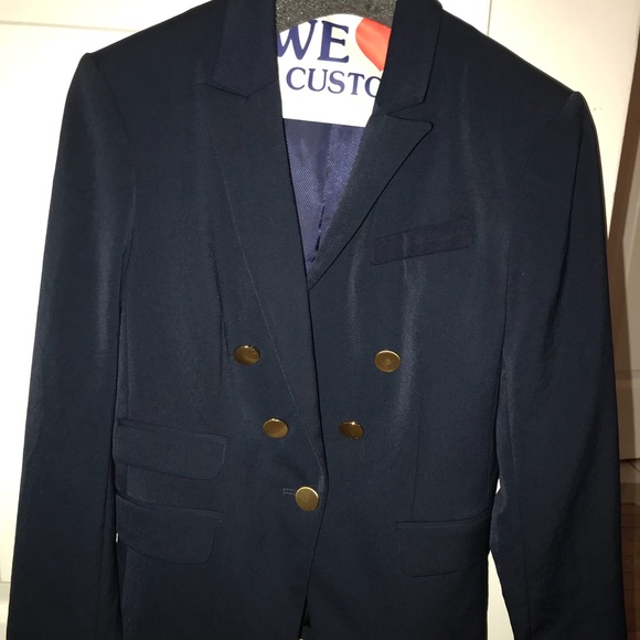 Express Jackets & Coats Navy Blue With Gold Buttons Blazer From